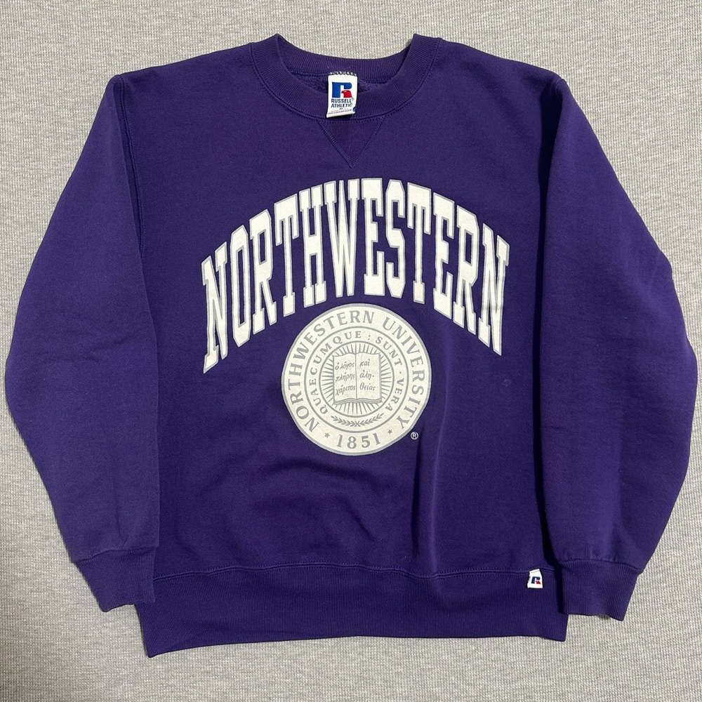 Vintage Russell Athletic Northwestern University Sweatshirt Purple Mens Size M